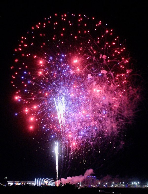 The Tachi Palace Casino Resort put on a colorful fireworks show on July 4 as thousands gathered to watch.